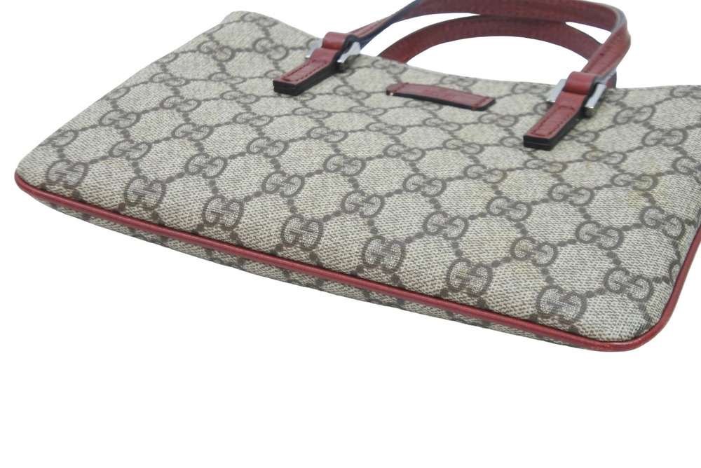 Gucci Handbag Bag GG Supreme Beige Red - Picture 7 of 7